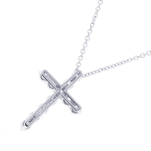 Tiffany Necklace Cross Pendant Small Diamond Platinum